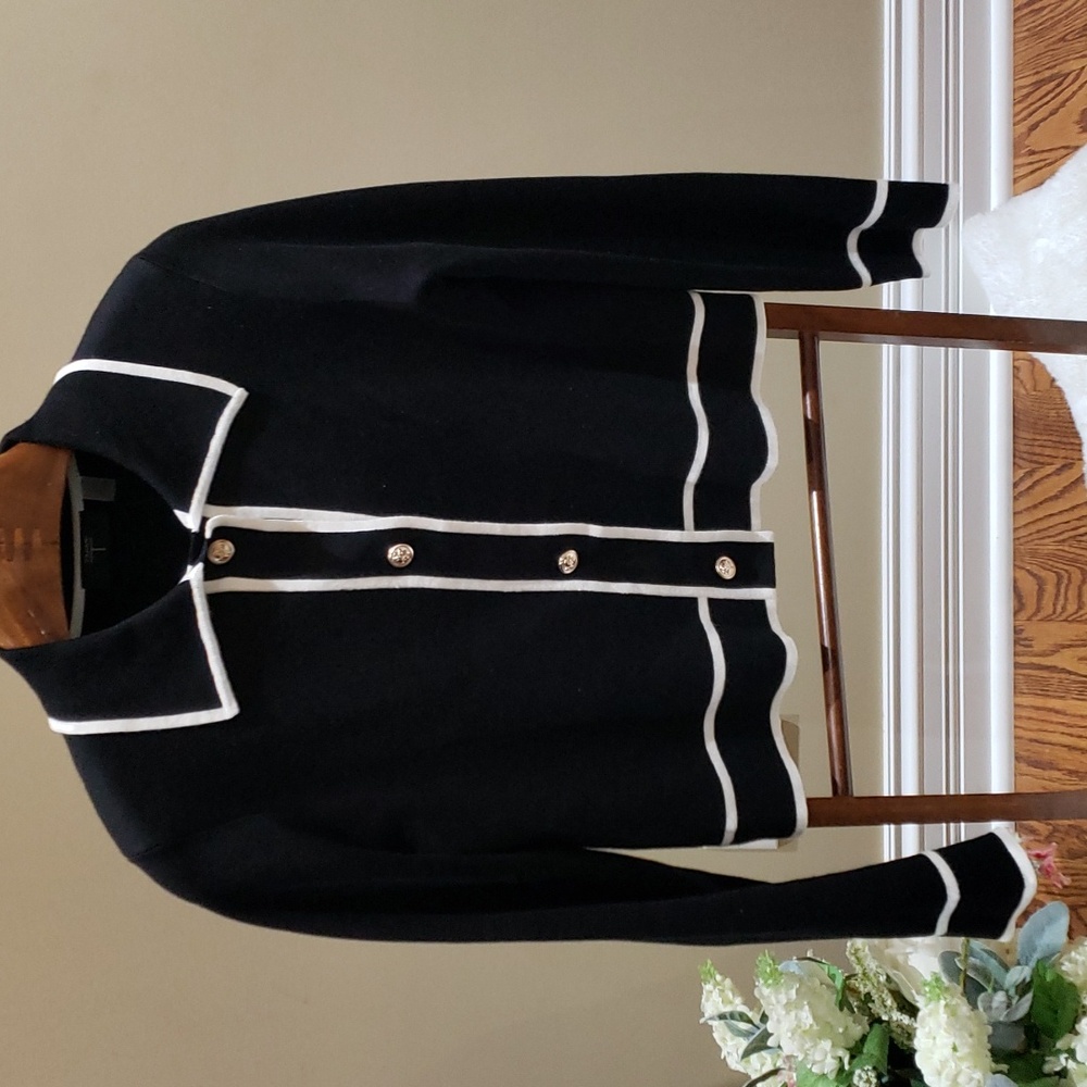 Tahari Black and White Women's Sweater - Picture 2 of 16